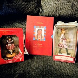 2 American Girl Doll Figurines & 3 Book Set
